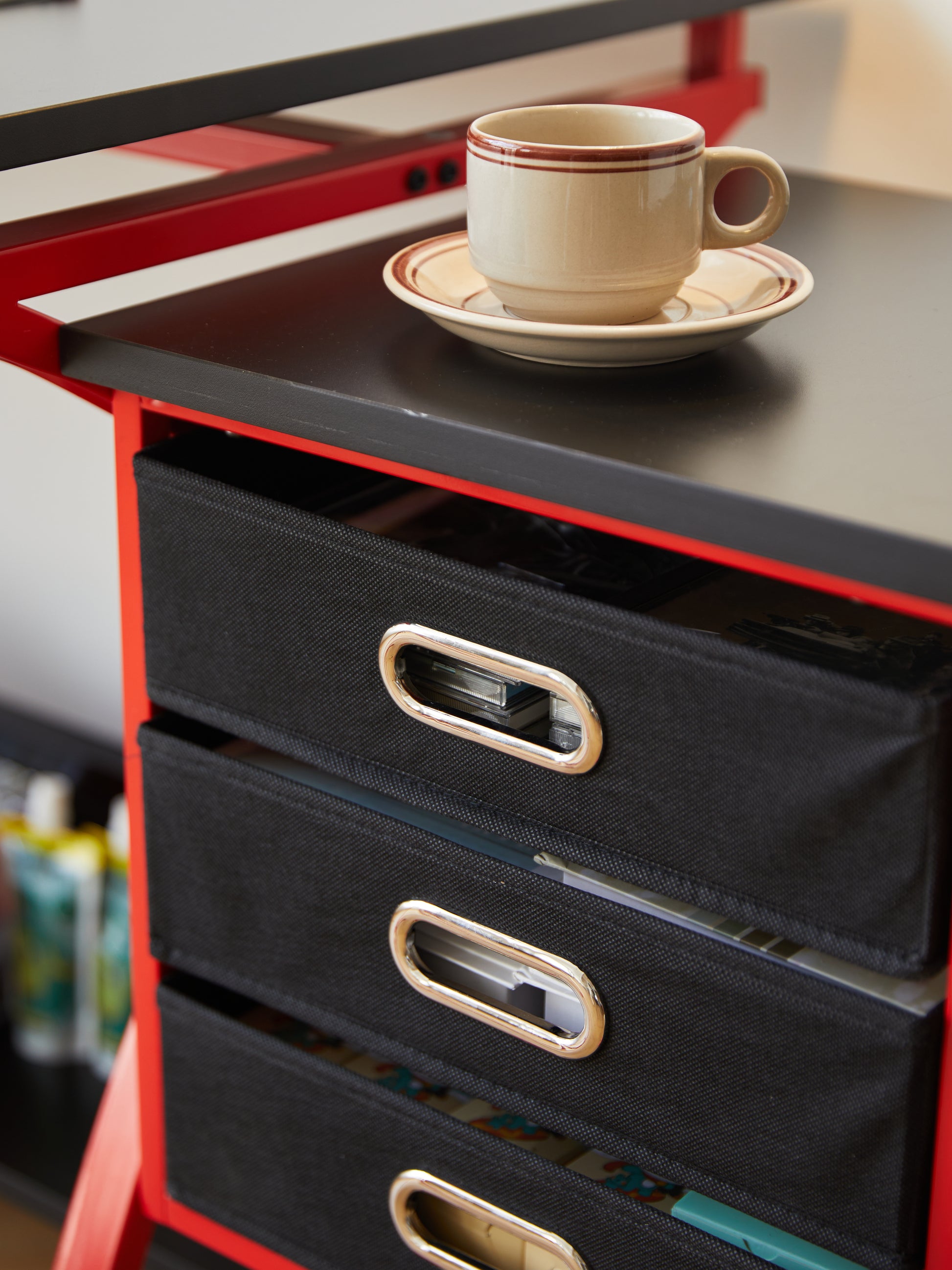 Drafting Table Red With Stool Red Mdf Metal