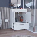 Velloc Single Bathroom Vanity, Double Door Cabinet, One Drawer White White Bathroom Modern Particle Board Particle Board