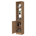 Kansas Linen Cabinet, Three Shelves, One Cabinet Beige 1 60 In & Above Bathroom Freestanding Modern 10 15 Inches Particle Board Engineered Wood