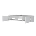 Tabor Floating Tv Stand, Wall Unit With 2 Doors And Open Shelf White Primary Living Space 40 49 Inches 40 49 Inches Modern Pine 50 Inches Particle Board Engineered Wood