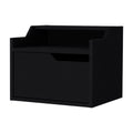 Florence Floating Nightstand With Drawer And Dual Shelf Display Black 1 Drawer Bedroom Floating Modern Pine Storage Particle Board Engineered Wood