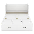 Full Size Murphy Bed With Usb Port And A Large Drawer, White Full White Solid Wood Mdf