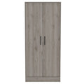 Ambery 180 Armoire, Two Shelves, Double Door, Metal Rod, One Drawer Light Gray Gray Bedroom Modern Particle Board Particle Board