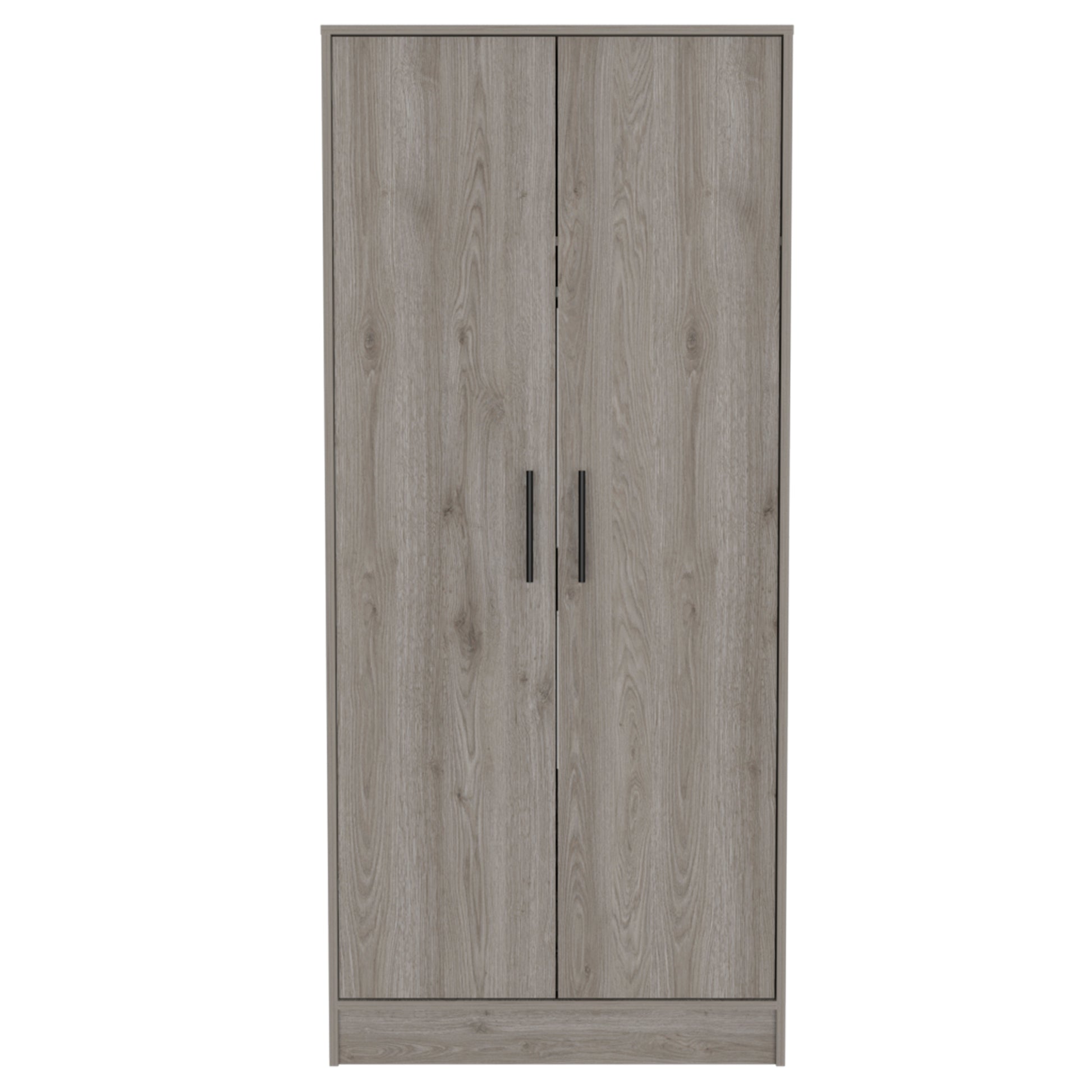 Ambery 180 Armoire, Two Shelves, Double Door, Metal Rod, One Drawer Light Gray Gray Bedroom Modern Particle Board Particle Board