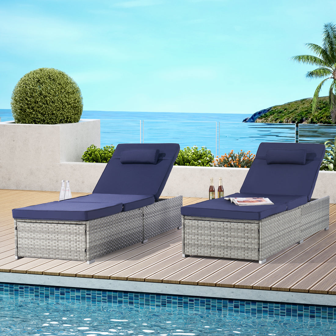 Outdoor Sofa Pe Rattan Furniture Deck Chair Gray Rattan Yes Complete Patio Set Gray Seats 2 Uv Resistant Frame Water Resistant Cushion Garden & Outdoor American Design,American Traditional 2 Person Seating Group Polyester Pe Rattan Iron Waterproof Fabric