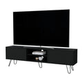 Selby Tv Rack, Hairpin Leg Design With Spacious Storage Black Primary Living Space 70 Inches 60 69 Inches Modern Pine Particle Board Engineered Wood