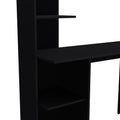 Tecoa Writing Desk, Four Shelves Black Particle Board Engineered Wood