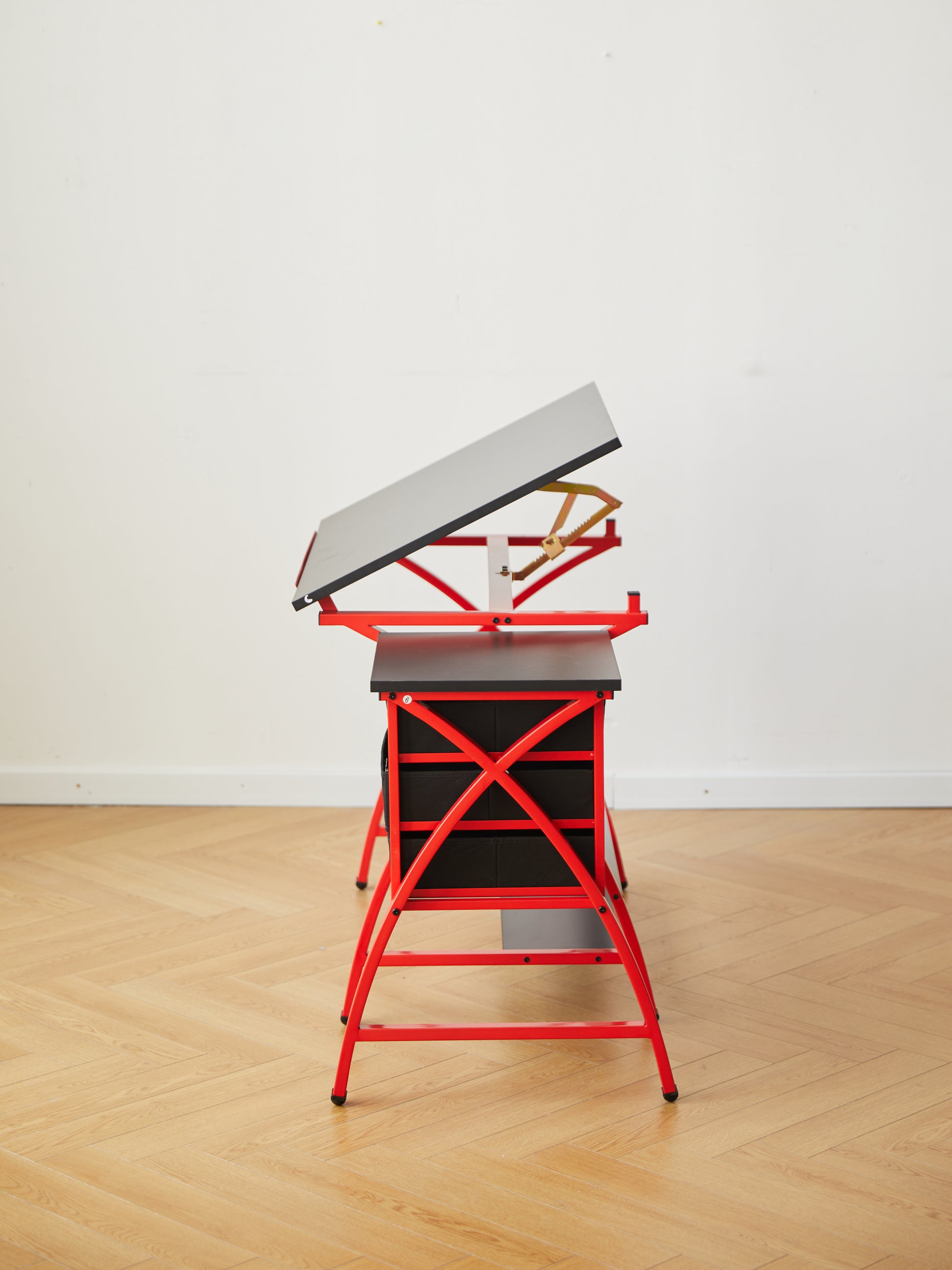 Drafting Table Red With Stool Red Mdf Metal