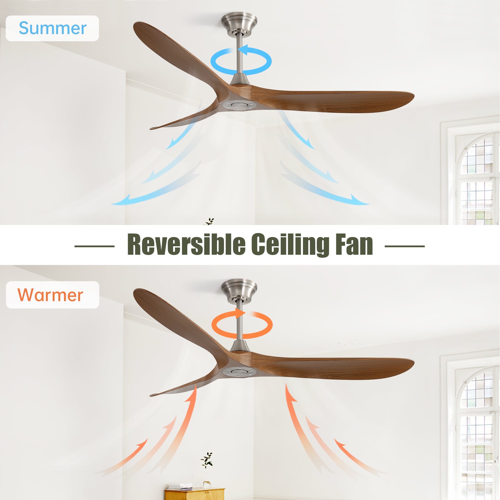 60 Inch Outdoor Ceiling Fan Without Light 3 Abs