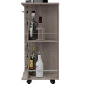 Tennessee Bar Cart, One Cabinet With Division, Six Cubbies For Liquor, Two Shelves Light Gray Primary Living Space Modern Rectangular Stationary Kitchen Islands Pine Particle Board Engineered Wood Medium 40 55In