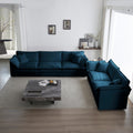 3 Piece Sofa Set Oversized Sofa Comfy Sofa Couch, 2 Pieces Of 2 Seater And 1 Piece Of 3 Seater Sofa For Living Room, Deep Seat Sofa Blue Chenille Blue Chenille 7 Seat