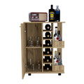 Tennessee Bar Cart, One Cabinet With Division, Six mobile carts-light oak-primary living space-open