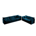 3 Piece Sofa Set Oversized Sofa Comfy Sofa Couch, 2 Pieces Of 2 Seater And 1 Piece Of 3 Seater Sofa For Living Room, Deep Seat Sofa Blue Chenille Blue Chenille 7 Seat