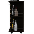 Tennessee Bar Cart, One Cabinet With Division, Six freestanding-5 or more spaces-black-primary