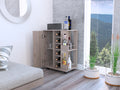 Tennessee Bar Cart, One Cabinet With Division, Six 5 or more spaces-light gray-primary living