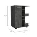 Tennessee Bar Cart made of particle board With 1 mobile carts-5 or more spaces-smoke-primary