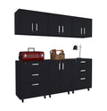 Jenna Black 6 Piece Garage Set Black Wood