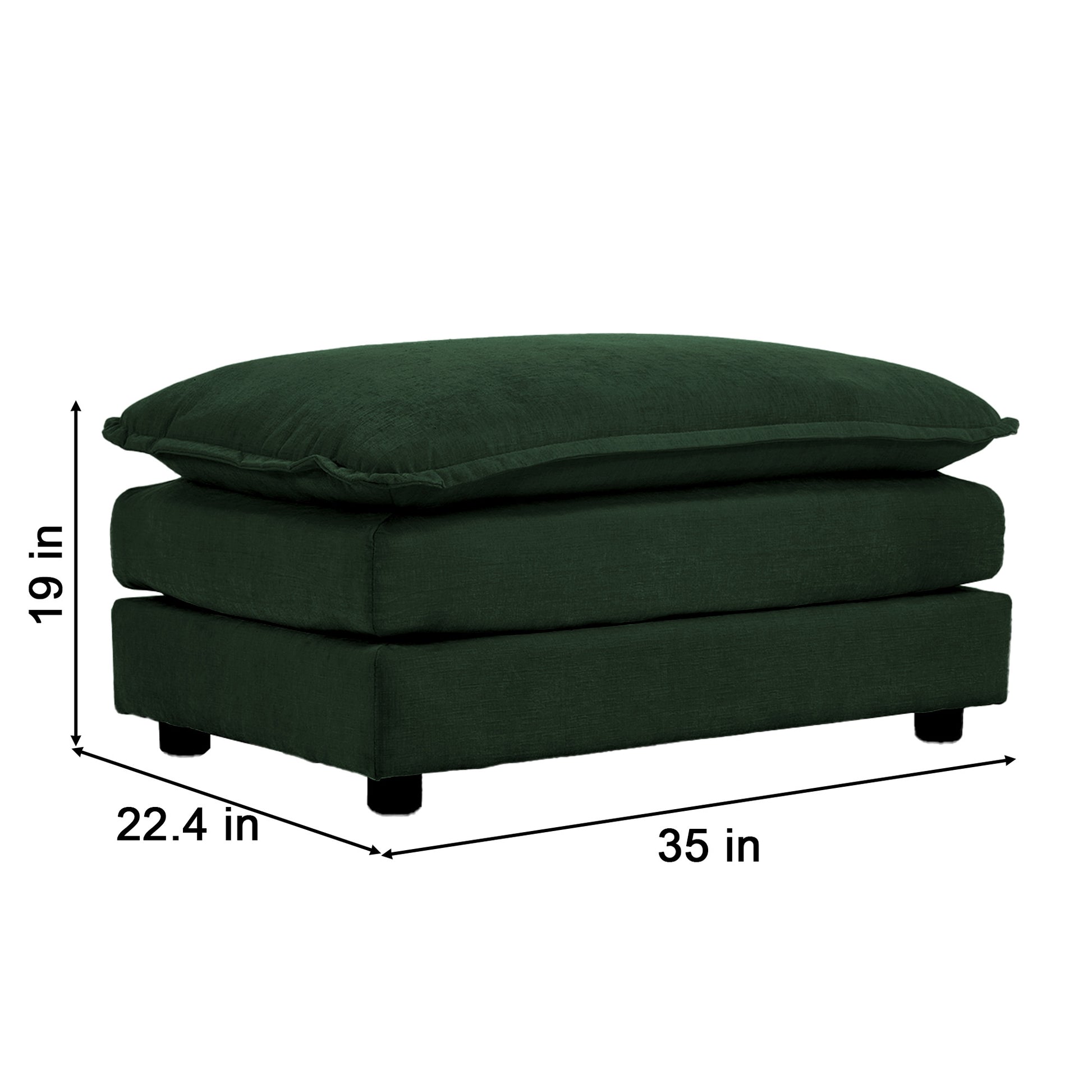 Comfort U Shaped Couch With Reversible Chaise, Modular Large U Shape Sectional Sofa, Double Extra Ottomans,Green Chenille Green Chenille 4 Seat