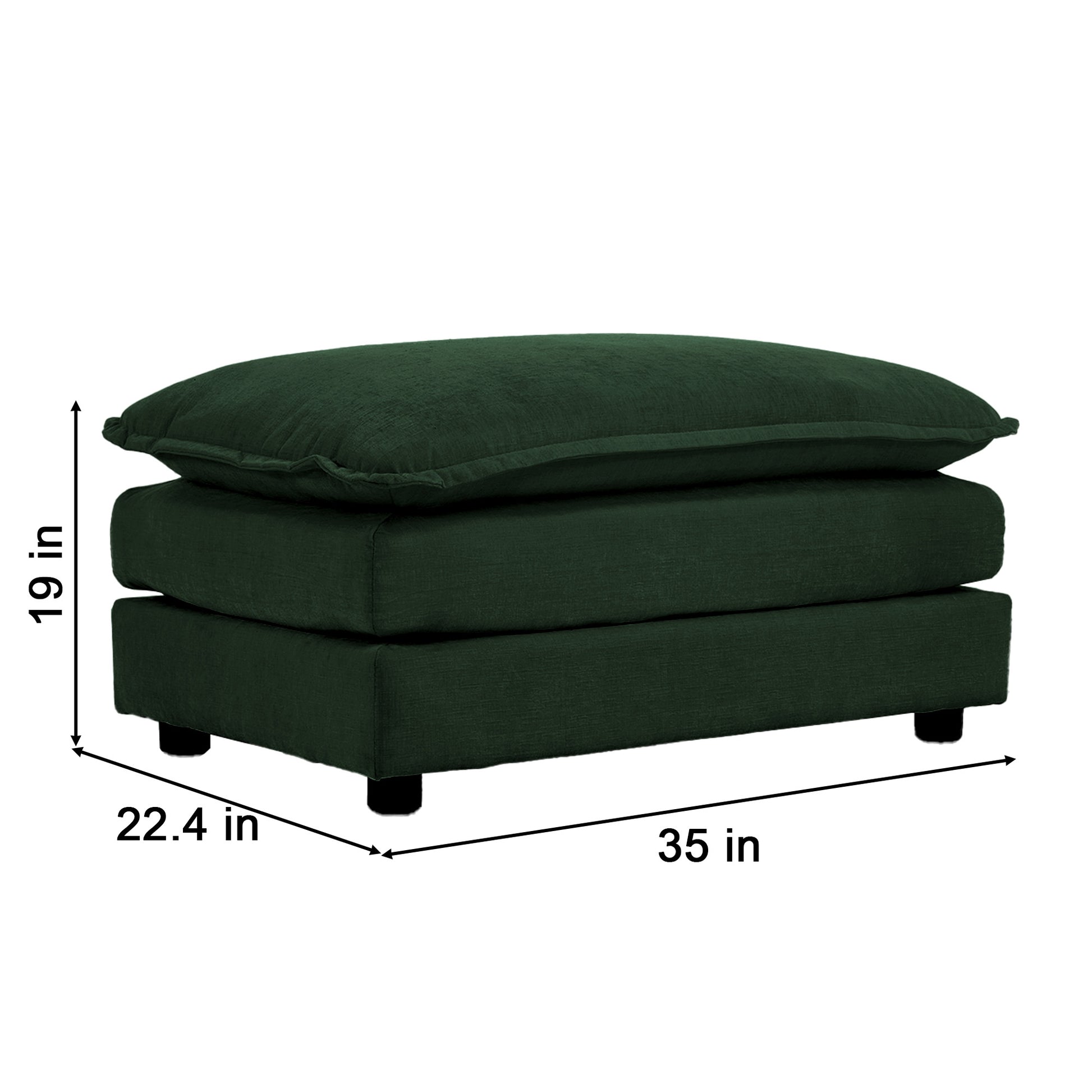 U Shaped Sectional Sofa W Reversible Footrest, 5 Seater Convertible Corner Couch With 2 Ottomans ,Modern Minimalist Soft Sofa & Couch For Living Roomgreen Chenille Green Chenille 3 Seat