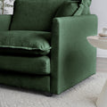 Mid Century Modern Couch 3 Seater Sofa With 2 Armrest Pillows And 3 Toss Pillows, Couch For Living Room Green Chenille Green Chenille 3 Seat