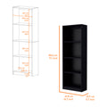 Sutton Bookcase With Tier Storage Shelves - 3-4