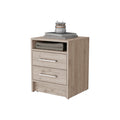 Philadelphia Nightstand, Two Drawers, Concealed Shelf Beige Mdf Engineered Wood