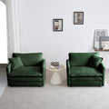 3 Piece Sofa Set With Arm Pillows And Toss Pillowssofa Set Include 2 Piece Of Arm Chair And One 2 Seat Sofa, Space Saving Casual Sofa Set For Living Room, Green Chenille Green Chenille 4 Seat