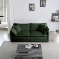 3 Piece Sofa Set With Arm Pillows And Toss Pillowssofa Set Include 2 Piece Of Arm Chair And One 2 Seat Sofa, Space Saving Casual Sofa Set For Living Room, Green Chenille Green Chenille 4 Seat