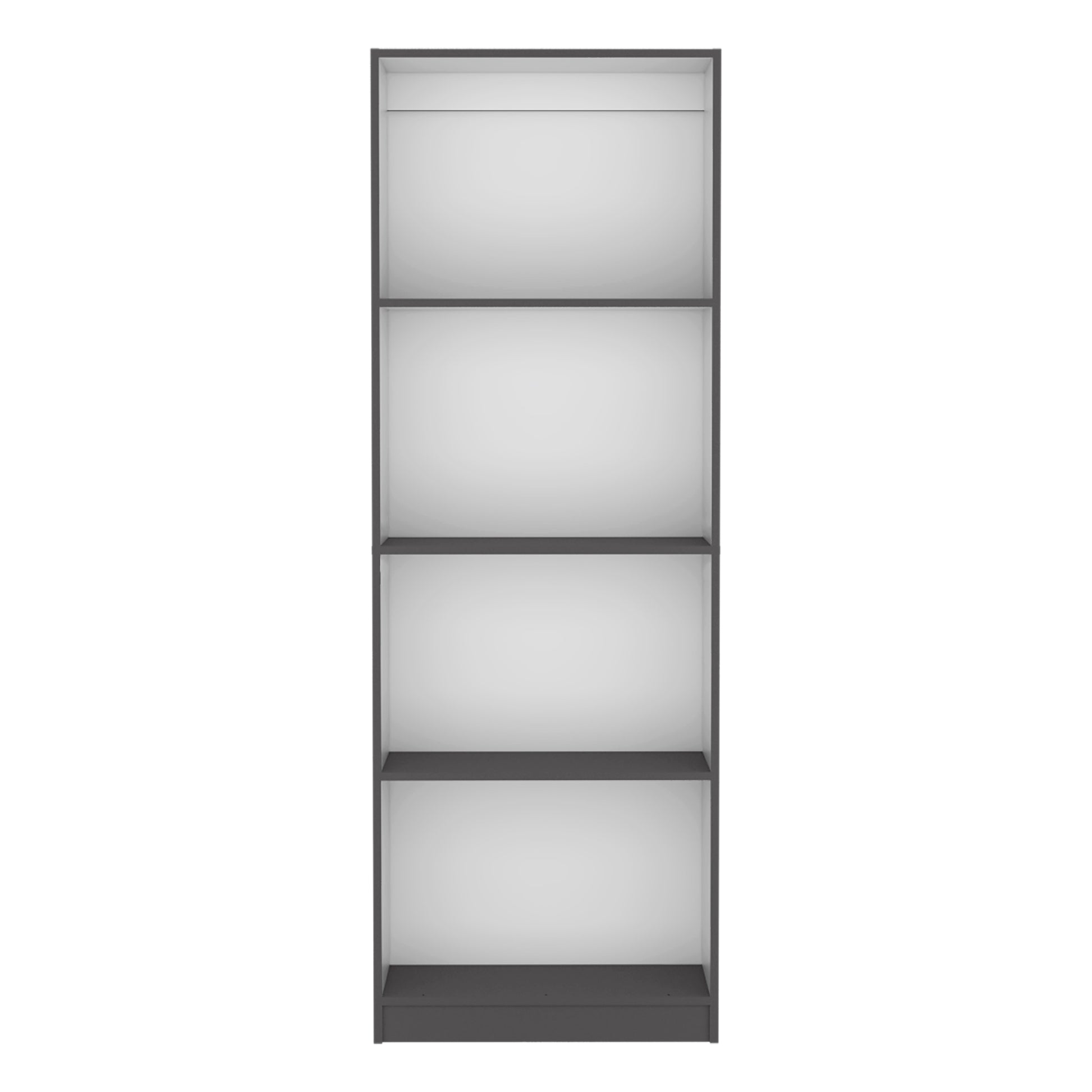 Home Bookcase With 4 Shelf Modern Display Unit For Books And Decor Matt Gray White Office Multi Particle Board Particle Board