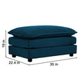 Free Combination Comfy Upholstery Modular Oversized L Shaped Sectional Sofa With Reversible Ottoman, Blue Chenille Blue Chenille 3 Seat