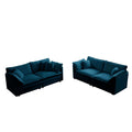 3 Piece Sofa Set Oversized Sofa Comfy Sofa Couch, 2 Pieces Of 2 Seater And 1 Piece Of 3 Seater Sofa For Living Room, Deep Seat Sofa Blue Chenille Blue Chenille 7 Seat