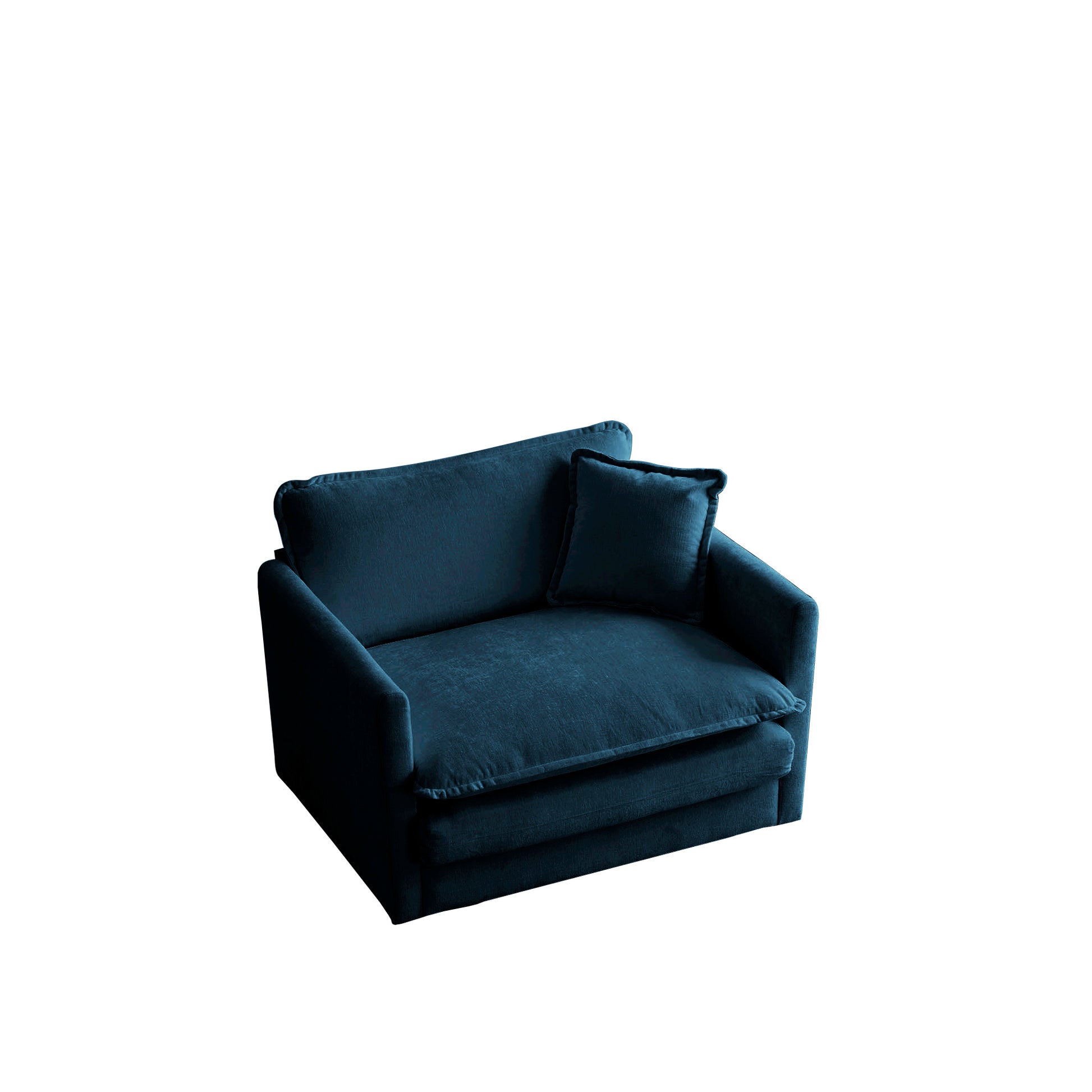 2 Seater Loveseat And Chair Set, 2 Piece Sofa & Chair Set, Loveseat And Accent Chair2 Piece Upholstered Chenille Sofa Living Room Couch Furniture 1 2 Seat ,Blue Chenille Blue Chenille 3 Seat