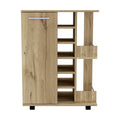 Tennessee Bar Cart, One Cabinet With Division, Six mobile carts-light oak-primary living space-open