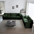 Modern Sofa Couch, 3 Piece Set Extra Deep Seat Sectional Sofa For Living Room, Oversized Sofa, 3 Seat Sofa, Loveseat And Single Sofa, Green Chenille Green Chenille 6 Seat