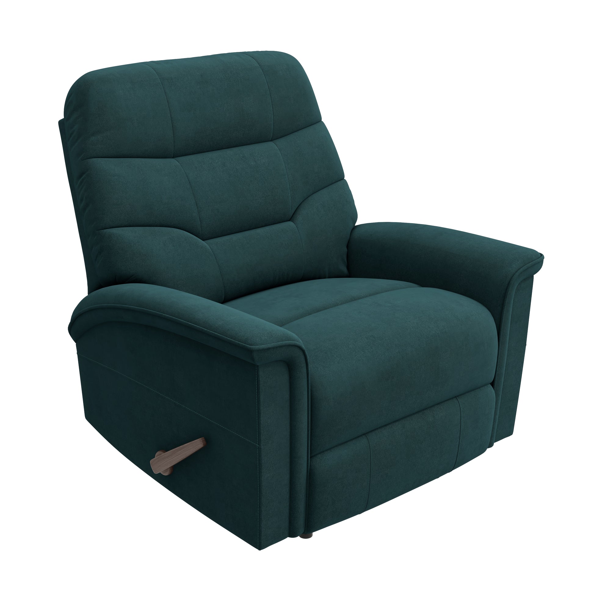 The Newport Recliner Teal Blue Polyester Manual Handle Wood Cushion Back Handle Pine Flared Arms Polyester