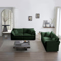 2 Piece Living Room Set2 Pieces Upholstered Loveseat And Couch For Home Office Lounge, Sofa Set Of 2, 2 Piece 2 2 Seat Couch Set For Living Room ,Green Chenille Green Chenille 4 Seat