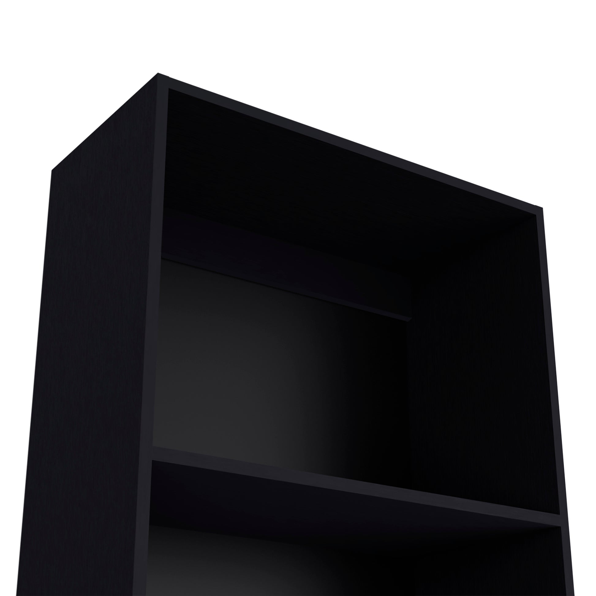 Sutton Bookcase With Tier Storage Shelves 3 4 Shelves Black Open Storage Space Modern Pine Particle Board Engineered Wood