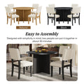 Modern 5 Piece Round Dining Table Set Pedestal Kitchen Table Set With 4 Upholstered Dining Chairs For Studio, Apartment, Small Places, Black Wood Dining Room Solid Wood Rubberwood Round Dining Table With Chair Wood Wood Black Solid Back Seats 4 Farmhouse