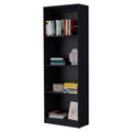 Sutton Bookcase With Tier Storage Shelves 3 4 Shelves Black Open Storage Space Modern Pine Particle Board Engineered Wood