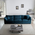 3 Piece Sofa Set Oversized Sofa Comfy Sofa Couch, 2 Pieces Of 2 Seater And 1 Piece Of 3 Seater Sofa For Living Room, Deep Seat Sofa Blue Chenille Blue Chenille 7 Seat