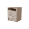 Philadelphia Nightstand, Two Drawers, Concealed Shelf Beige Mdf Engineered Wood