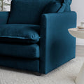 4 Piece Upholstered Sectional Sofa, 1 Piece Of 2 Seater Sofa And 2 Piece Of Ottomans2 Seater Loveseat Lounge With Ottomansblue Chenille Blue Chenille 2 Seat