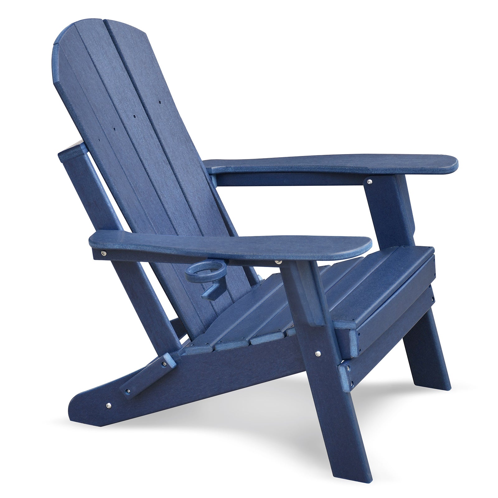 Folding Outdoor Adirondack Chair For Relaxing, Hdpe All Weather Fire Pit Chair, Patio Lawn Chair For Outside Deck Garden Backyardf Balcony, Navy Blue Navy Blue Uv Resistant Frame Garden & Outdoor Beach,Modern Complete Patio Sets Hdpe