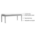 Outdoor Patio Aluminum Stationary Bench With Sunbrella Fabric Cushiongrayish Yes Dining Set Grayish Rust Resistant Frame Garden & Outdoor Fade Resistant Cushion Modern Multiple Chairs Seating Group Foam Aluminum