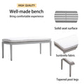 Outdoor Patio Aluminum Stationary Bench With Sunbrella Fabric Cushiongrayish Yes Dining Set Grayish Rust Resistant Frame Garden & Outdoor Fade Resistant Cushion Modern Multiple Chairs Seating Group Foam Aluminum