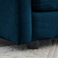 Sofa Set Of 3, 1 1 3 Seats Living Room Sofa Set, Accent Chair, Loveseat, And Three Seat Sofa Modern Style Round Arms 3 Piece Sofa Set, Blue Blue Chenille 5 Seat