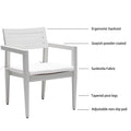 Outdoor Patio Aluminum Stationary Dining Chairs 4Pcs With Outdoor Grade Sunbrella Fabric Cushions, Tapered Feet,Grayish Yes Dining Set Grayish Rust Resistant Frame Garden & Outdoor Fade Resistant Cushion Modern Multiple Chairs Seating Group Foam Aluminum