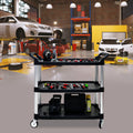 Three layer thickened plastic mobile tool cart