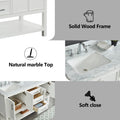 61'' Bathroom Vanity, Solid Wood Frame Bathroom Storage Cabinet, Freestanding Vanity With Top White Bathroom Freestanding Wood