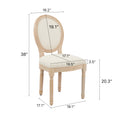 Hengming Upholstered Fabrice French Dining Chair With Rubber Legs,Set Of 2 Beige Fabric